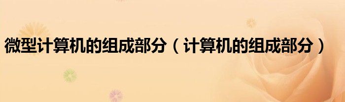 微型計(jì)算機(jī)的組成部分（計(jì)算機(jī)的組成部分）