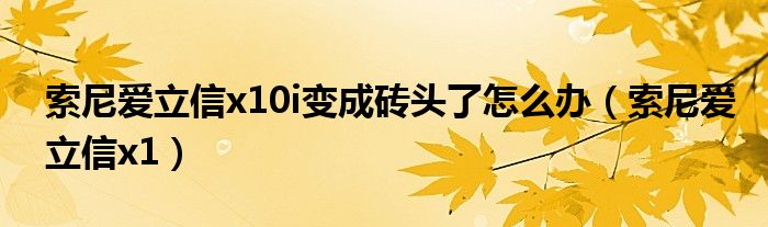 索尼愛(ài)立信x10i變成磚頭了怎么辦（索尼愛(ài)立信x1）