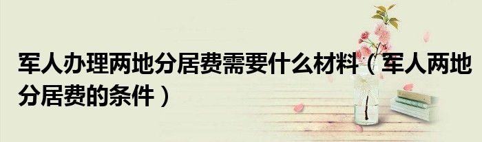 軍人辦理兩地分居費(fèi)需要什么材料（軍人兩地分居費(fèi)的條件）