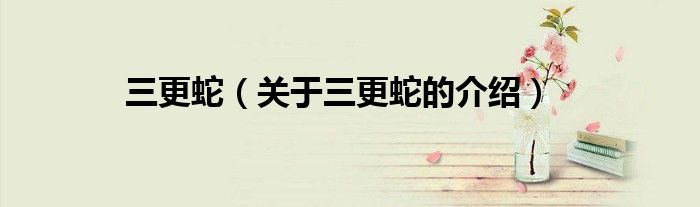 三更蛇（關(guān)于三更蛇的介紹）
