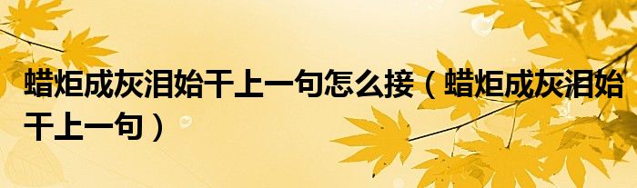 蠟炬成灰淚始干上一句怎么接（蠟炬成灰淚始干上一句）