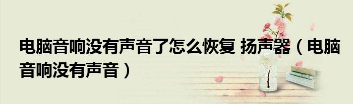 電腦音響沒有聲音了怎么恢復 揚聲器（電腦音響沒有聲音）