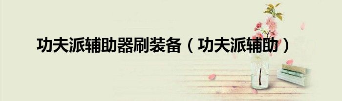 功夫派輔助器刷裝備（功夫派輔助）