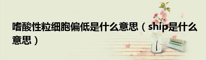 嗜酸性粒細(xì)胞偏低是什么意思（ship是什么意思）