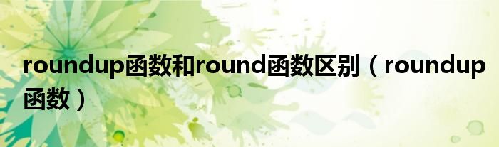 roundup函數(shù)和round函數(shù)區(qū)別（roundup函數(shù)）