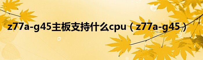 z77a-g45主板支持什么cpu（z77a-g45）
