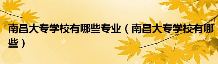 南昌大專學校有哪些專業(yè)（南昌大專學校有哪些）