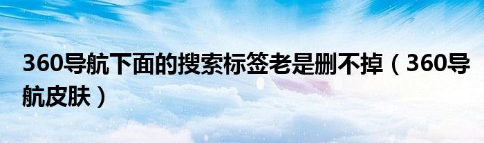 360導航下面的搜索標簽老是刪不掉（360導航皮膚）
