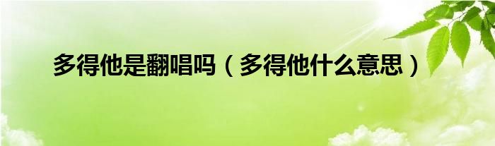 多得他是翻唱嗎（多得他什么意思）