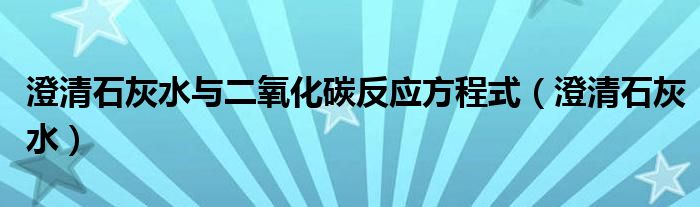 澄清石灰水與二氧化碳反應(yīng)方程式（澄清石灰水）