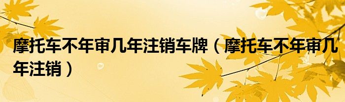 摩托車不年審幾年注銷車牌（摩托車不年審幾年注銷）