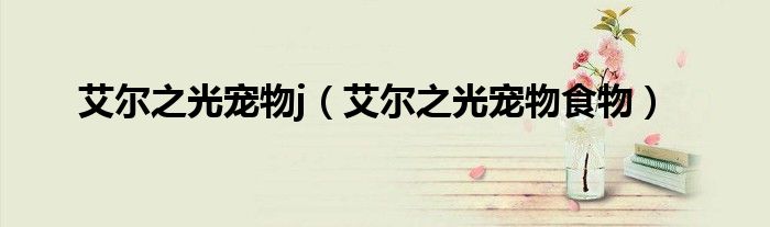 艾爾之光寵物j（艾爾之光寵物食物）