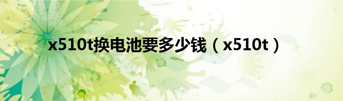 x510t換電池要多少錢(qián)（x510t）