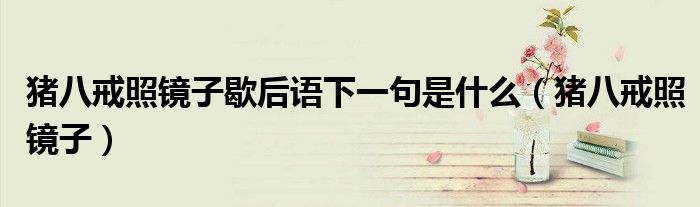 豬八戒照鏡子歇后語下一句是什么（豬八戒照鏡子）