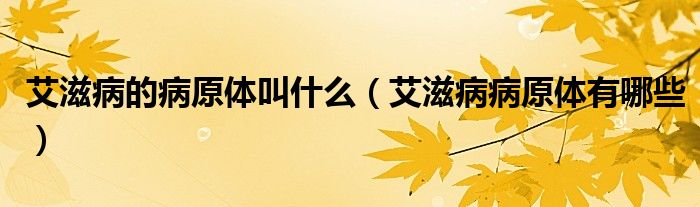 艾滋病的病原體叫什么（艾滋病病原體有哪些）