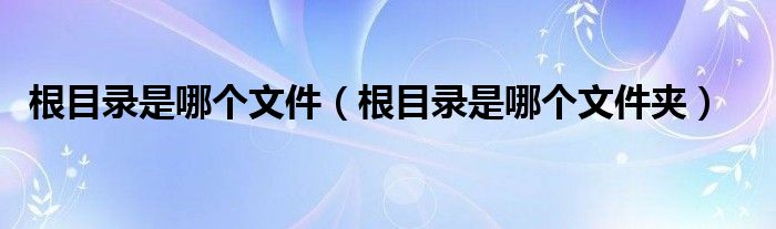 根目錄是哪個(gè)文件（根目錄是哪個(gè)文件夾）