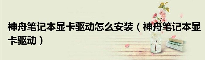 神舟筆記本顯卡驅(qū)動(dòng)怎么安裝（神舟筆記本顯卡驅(qū)動(dòng)）
