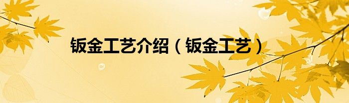 鈑金工藝介紹（鈑金工藝）
