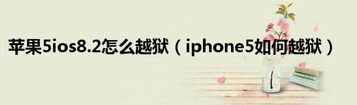 蘋果5ios8.2怎么越獄（iphone5如何越獄）