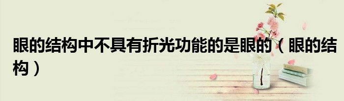 眼的結構中不具有折光功能的是眼的（眼的結構）