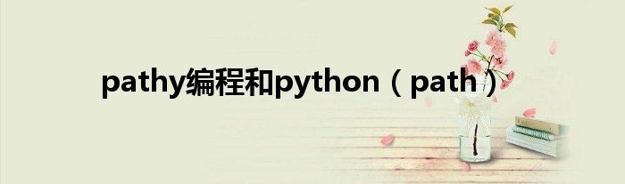 pathy編程和python（path）