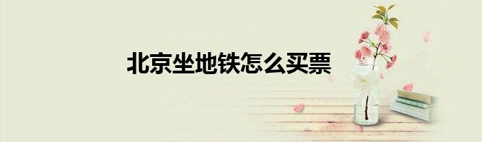 北京坐地鐵怎么買(mǎi)票