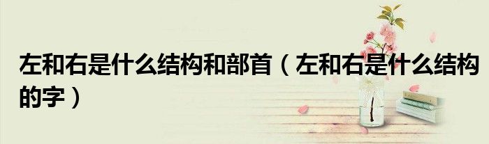 左和右是什么結(jié)構(gòu)和部首（左和右是什么結(jié)構(gòu)的字）