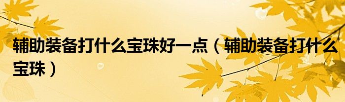 輔助裝備打什么寶珠好一點（輔助裝備打什么寶珠）