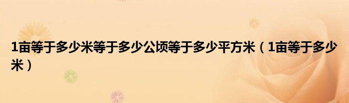 1畝等于多少米等于多少公頃等于多少平方米（1畝等于多少米）