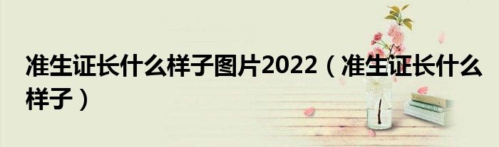 準(zhǔn)生證長什么樣子圖片2022（準(zhǔn)生證長什么樣子）