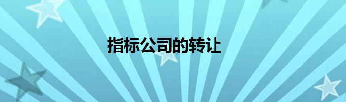 指標(biāo)公司的轉(zhuǎn)讓