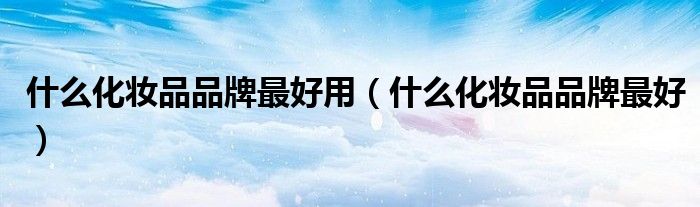 什么化妝品品牌最好用（什么化妝品品牌最好）