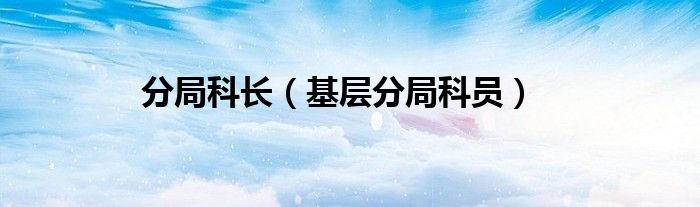 分局科長（基層分局科員）