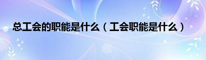 總工會(huì)的職能是什么（工會(huì)職能是什么）