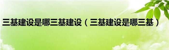 三基建設(shè)是哪三基建設(shè)（三基建設(shè)是哪三基）