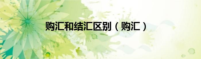 購(gòu)匯和結(jié)匯區(qū)別（購(gòu)匯）