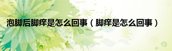 泡腳后腳癢是怎么回事（腳癢是怎么回事）