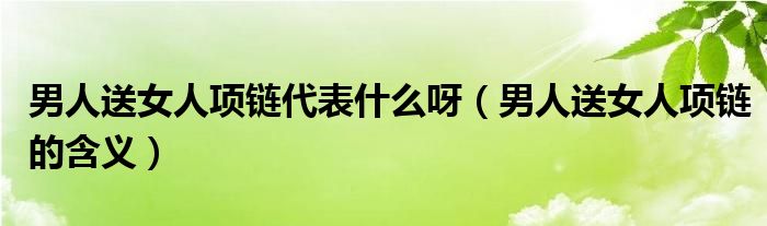 男人送女人項(xiàng)鏈代表什么呀（男人送女人項(xiàng)鏈的含義）