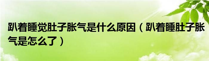 趴著睡覺肚子脹氣是什么原因（趴著睡肚子脹氣是怎么了）
