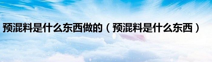 預混料是什么東西做的（預混料是什么東西）