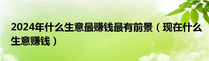 2024年什么生意最賺錢最有前景（現(xiàn)在什么生意賺錢）