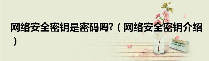 網(wǎng)絡(luò)安全密鑰是密碼嗎?（網(wǎng)絡(luò)安全密鑰介紹）