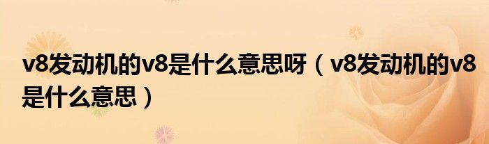 v8發(fā)動機(jī)的v8是什么意思呀（v8發(fā)動機(jī)的v8是什么意思）