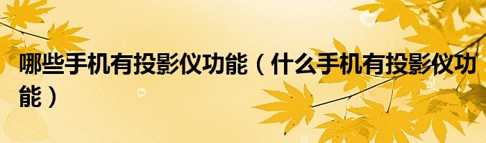 哪些手機(jī)有投影儀功能（什么手機(jī)有投影儀功能）