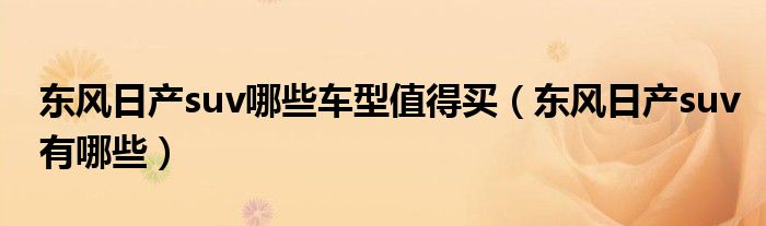 東風(fēng)日產(chǎn)suv哪些車型值得買（東風(fēng)日產(chǎn)suv有哪些）