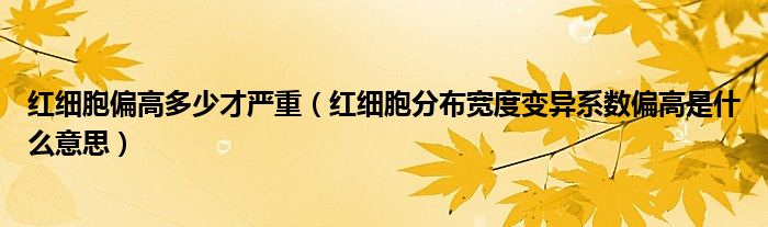 紅細(xì)胞偏高多少才嚴(yán)重（紅細(xì)胞分布寬度變異系數(shù)偏高是什么意思）
