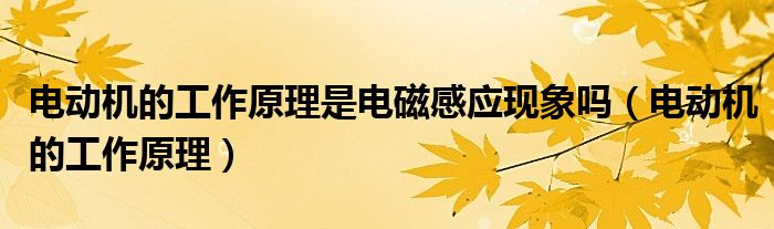 電動機(jī)的工作原理是電磁感應(yīng)現(xiàn)象嗎（電動機(jī)的工作原理）