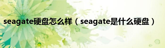 seagate硬盤怎么樣（seagate是什么硬盤）