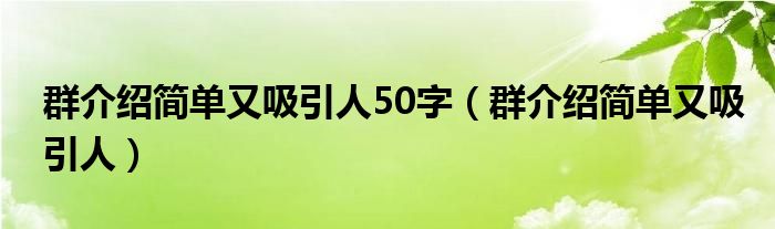 群介紹簡單又吸引人50字（群介紹簡單又吸引人）