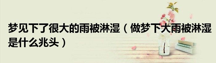 夢(mèng)見下了很大的雨被淋濕（做夢(mèng)下大雨被淋濕是什么兆頭）